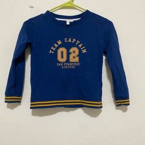 Janie and Jack Blue and Gold Team Captain Long Sleeve Tee